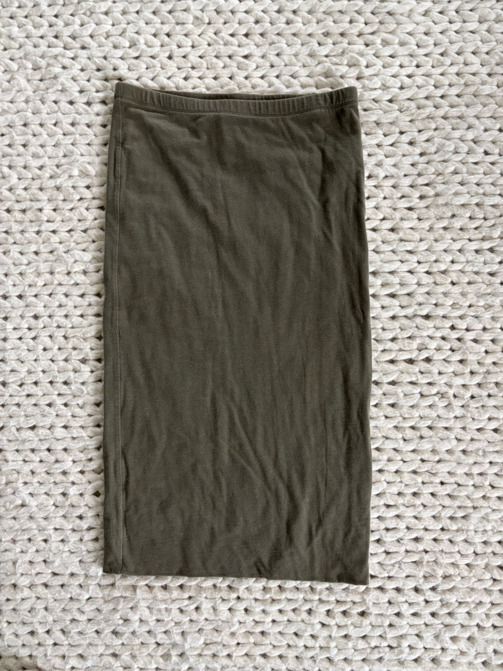 Express Olive Ribbed Knit Pencil Skirt